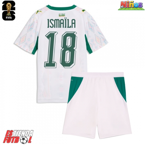 Senegal Ismaila Sarr #18 Primera Equipación Niños Mundial 2026 Manga Corta (+ Pantalones cortos)